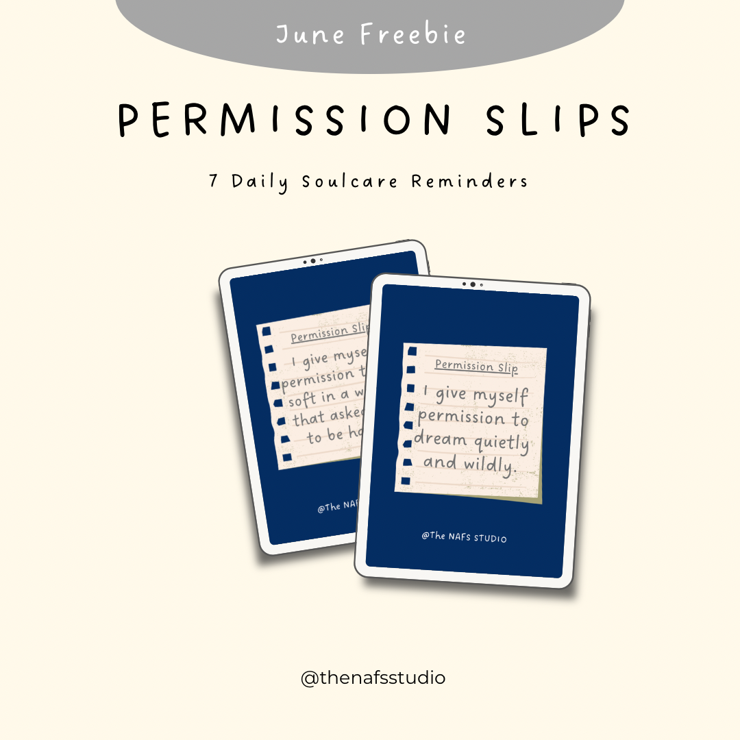 Free Download: Printable Permission Slips for Soulcare – A Guided Resource by The Nafs Studio